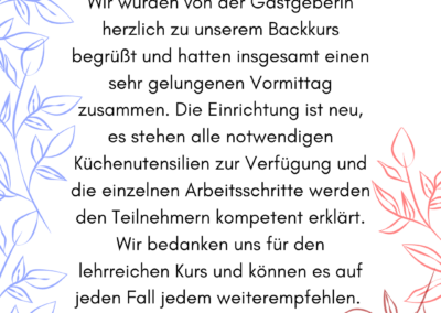 Feedback aus Kursen und Beratungen 42